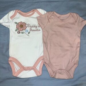 Baby Onesies Set - Pink and White